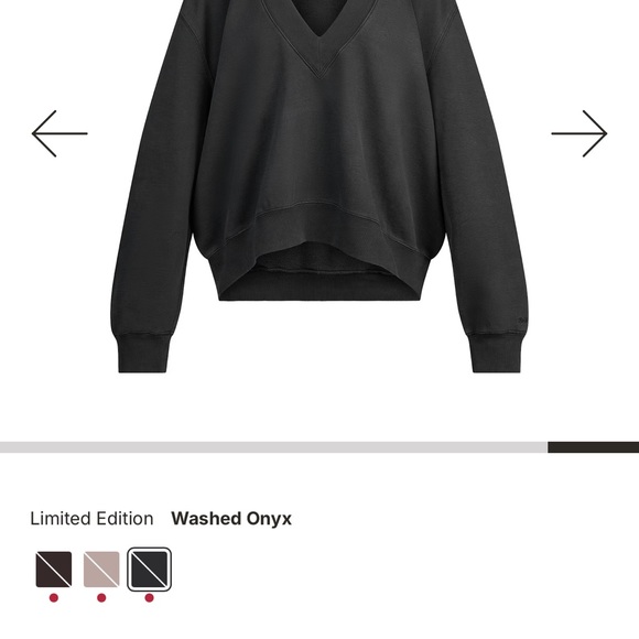 SKIMS Washed Onyx V-Neck Sweater -Boyfriend- XL - Picture 3 of 9